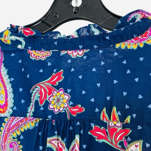 TALBOTS BAND COLLAR POPOVER - TWINKLE PAISLEY SIZ XL - Picture 5 of 13